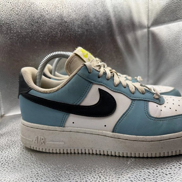 Size 9 Nike Air Force 1 White‎ Aquarius Blue Womens Sneaker Shoes HJ9571-400 main image 10
